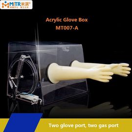 Hộp đựng găng tay trong phòng thí nghiệm acrylic rõ ràng Hai cổng găng tay cho vật liệu từ tính Mt007-A