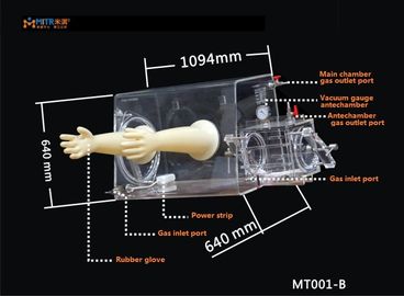 Hộp găng tay khí trơ trong suốt cao, hộp găng tay di động dễ vận hành